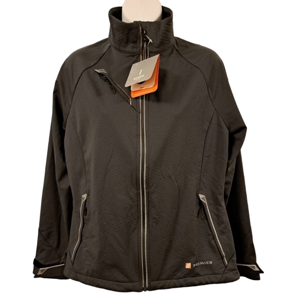 ELEVATE • Womens Soft Shell Jacket •Grey/Orange• Size Medium •NWT•